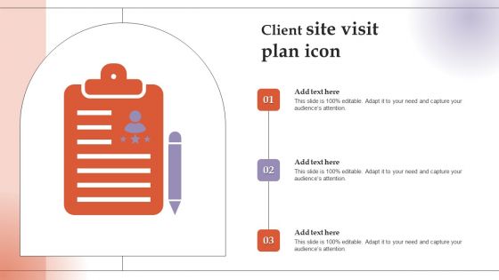 Client Site Visit Plan Icon Introduction PDF