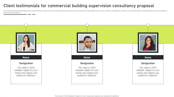 Client Testimonials For Commercial Building Supervision Consultancy Proposal Clipart PDF Client Testimonials For Commercial Building Supervision Consultancy Proposal Clipart PDF
