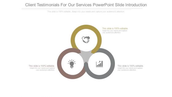 Client Testimonials For Our Services Powerpoint Slide Introduction