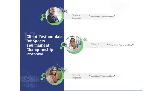 Client Testimonials For Sports Tournament Championship Proposal Ppt Inspiration Pictures PDF