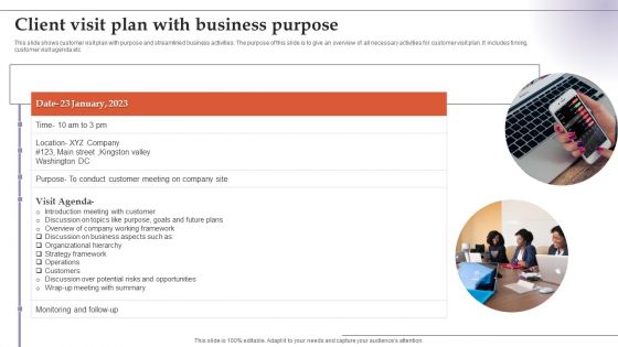 Client Visit Plan With Business Purpose Pictures PDF Client Visit Plan With Business Purpose Pictures PDF