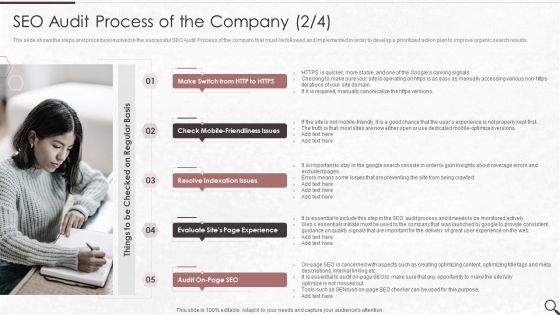Clients Existing Website Traffic Assessment SEO Audit Process Of The Company Summary PDF