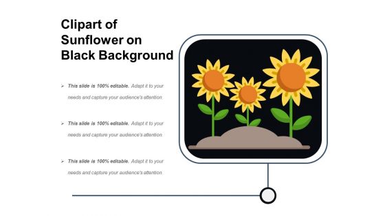 Clipart Of Sunflower On Black Background Ppt PowerPoint Presentation Gallery File Formats PDF