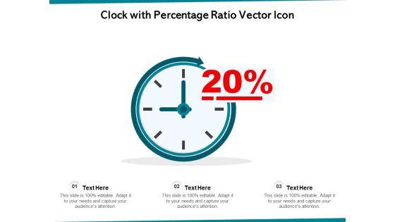 Clock With Percentage Ratio Vector Icon Ppt PowerPoint Presentation Icon Design Inspiration PDF