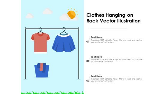 Clothes Hanging On Rack Vector Illustration Ppt PowerPoint Presentation File Ideas PDF