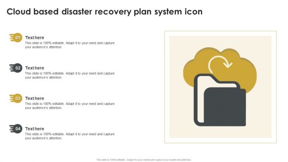 Cloud Based Disaster Recovery Plan System Icon Summary PDF