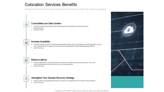 Cloud Based Marketing Colocation Services Benefits Ppt PowerPoint Presentation Pictures Example Topics PDF