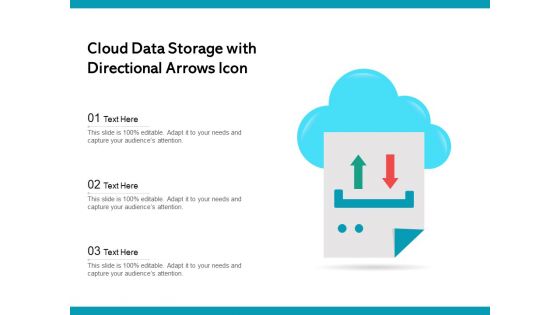 Cloud Data Storage With Directional Arrows Icon Ppt PowerPoint Presentation File Master Slide PDF