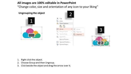 Cloud Design Infographics With Screen Powerpoint Template