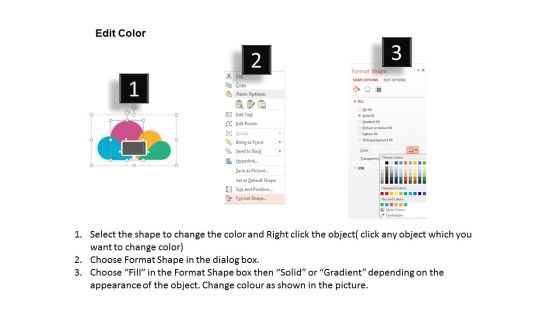 Cloud Design Infographics With Screen Powerpoint Template