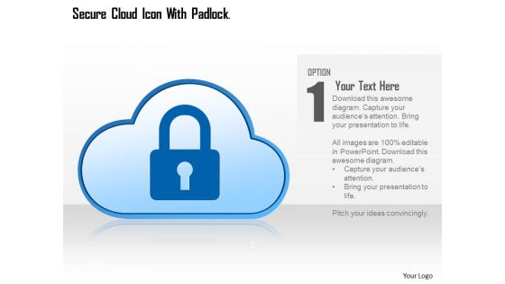 Cloud With Lock For Cloud Technology Powerpoint Template