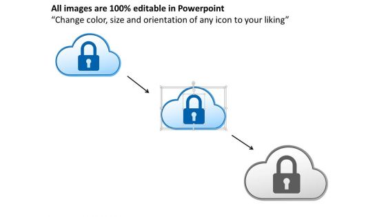Cloud With Lock For Cloud Technology Powerpoint Template