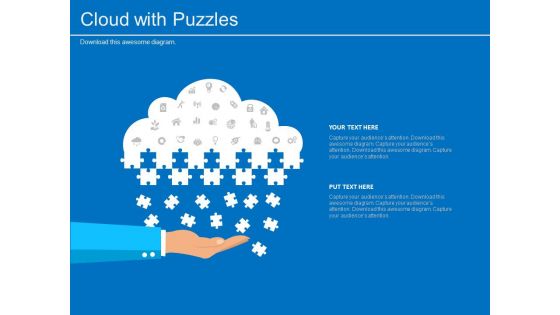 Cloud With Puzzle And Icons For Technology Solution Powerpoint Template