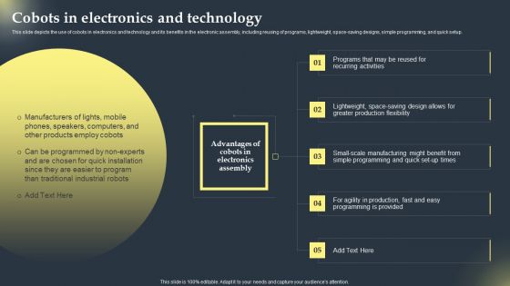 Cobots Global Statistics Cobots In Electronics And Technology Guidelines PDF