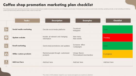 Coffee Shop Promotion Marketing Plan Checklist Introduction PDF Coffee Shop Promotion Marketing Plan Checklist Introduction PDF