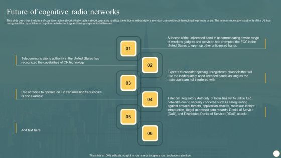 Cognitive Radio Network IT Future Of Cognitive Radio Networks Icons PDF