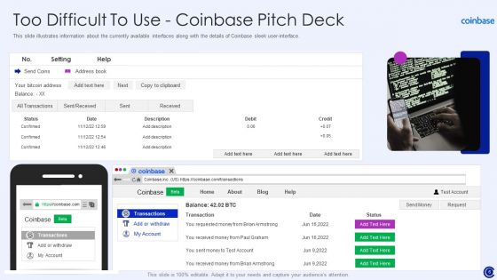 Coinbase Capital Raising Pitch Deck Ppt PowerPoint Presentation Complete Deck With Slides