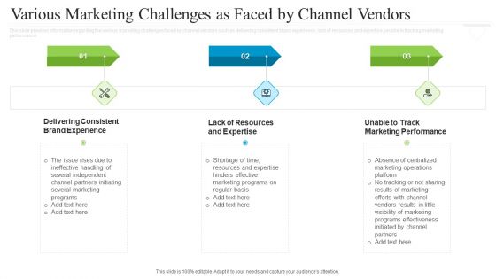 Collaborative Marketing To Attain New Customers Various Marketing Challenges As Faced By Channel Vendors Summary PDF