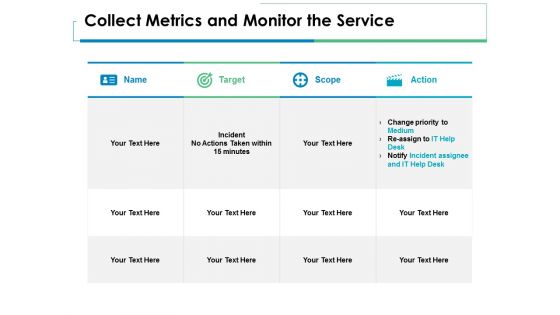 Collect Metrics And Monitor The Service Ppt PowerPoint Presentation Professional Clipart Images