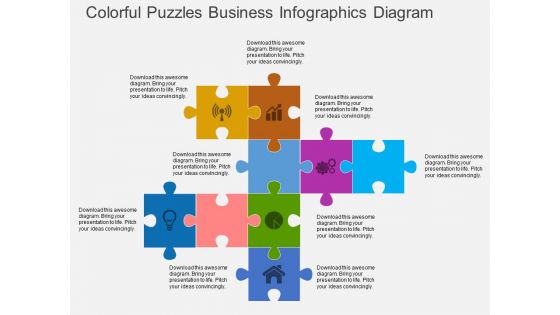 Colorful Puzzles Business Infographics Diagram Powerpoint Template