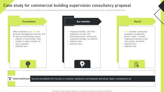 Commercial Building Supervision Consultancy Proposal Ppt PowerPoint Presentation Complete Deck With Slides