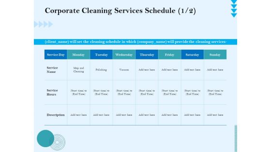 Commercial Cleaning Services Corporate Cleaning Services Schedule Description Demonstration PDF