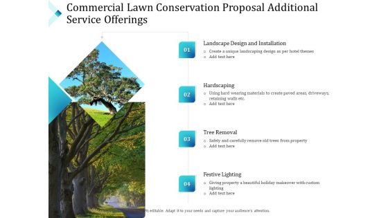 Commercial Lawn Conservation Proposal Additional Service Offerings Ppt Gallery Topics PDF