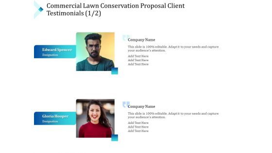 Commercial Lawn Conservation Proposal Client Testimonials Communication Ppt Styles Example File PDF
