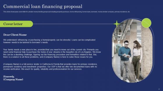 Commercial Loan Financing Proposal Ppt PowerPoint Presentation Complete Deck With Slides