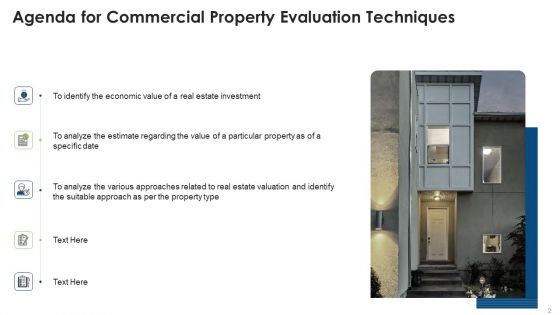 Commercial Property Evaluation Techniques Ppt PowerPoint Presentation Complete With Slides