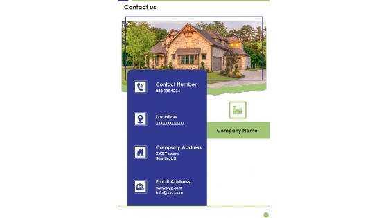 Commercial Real Estate Commission Services Proposal Contact Us One Pager Sample Example Document