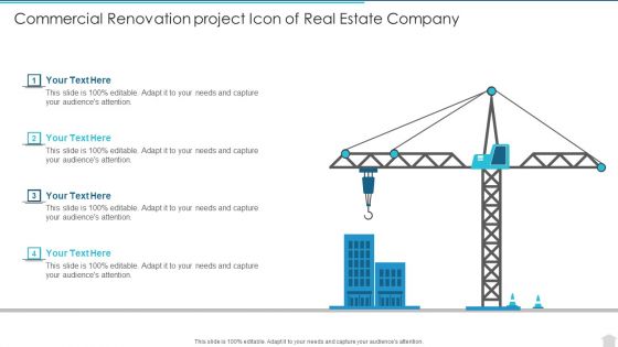 Commercial Renovation Project Icon Of Real Estate Company Graphics PDF
