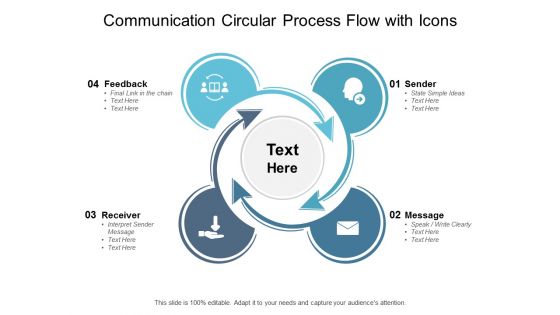Communication Circular Process Flow With Icons Ppt PowerPoint Presentation Layouts Sample