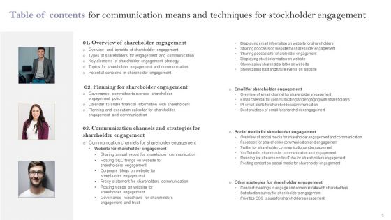 Communication Means And Techniques For Stockholder Engagement Ppt PowerPoint Presentation Complete Deck With Slides