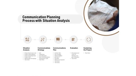 Communication Planning Process With Situation Analysis Ppt PowerPoint Presentation Model Background Designs