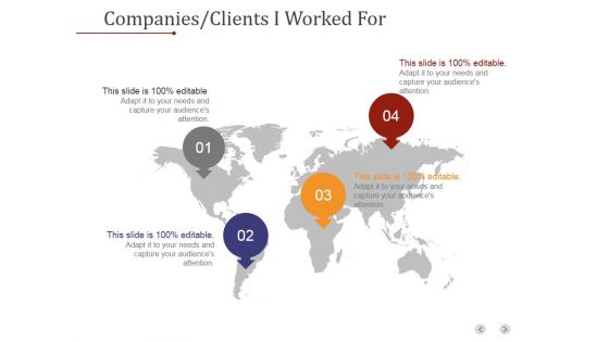 Companies Clients I Worked For Ppt PowerPoint Presentation Sample