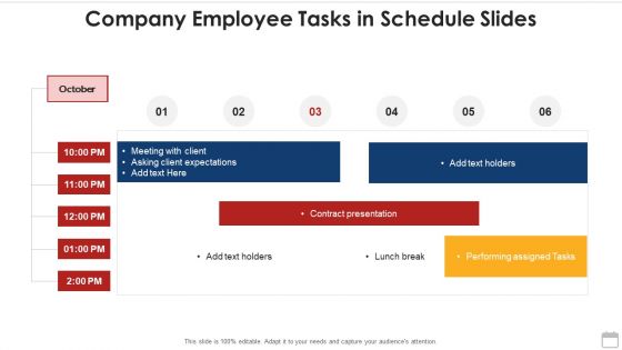 Company Employee Tasks In Schedule Slides Slides PDF