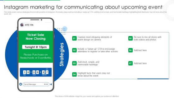Company Event Communication Instagram Marketing For Communicating About Upcoming Portrait PDF