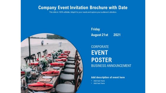 Company Event Invitation Brochure With Date Ppt PowerPoint Presentation File Example Topics PDF