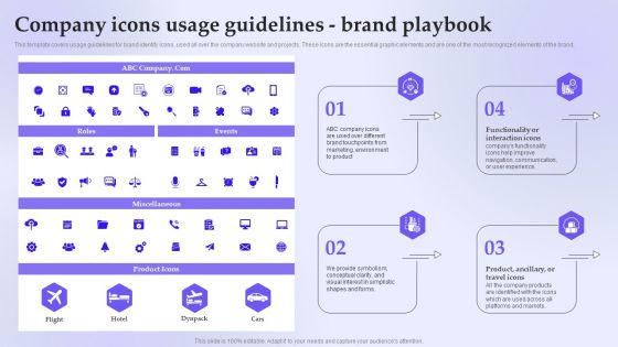 Company Icons Usage Guidelines Brand Playbook Designs PDF