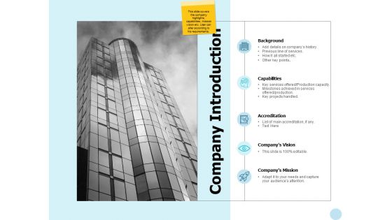 Company Introduction Ppt PowerPoint Presentation Gallery Slide Portrait