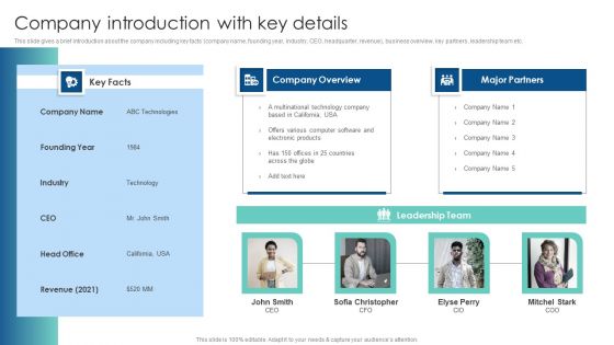 Company Introduction With Key Details Customer Acquisition Through Advertising Guidelines PDF Company Introduction With Key Details Customer Acquisition Through Advertising Guidelines PDF