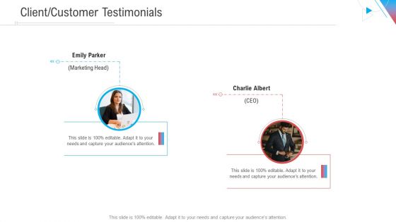 Company Outline Client Customer Testimonials Ppt Infographic Template Slides PDF