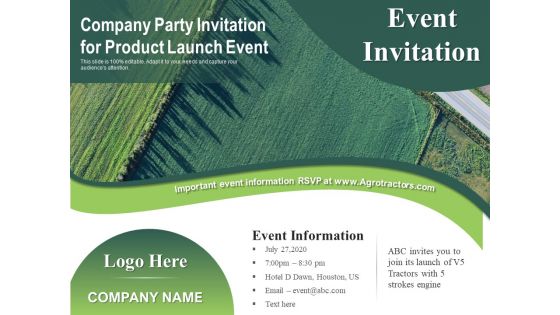 Company Party Invitation For Product Launch Event Ppt PowerPoint Presentation File Aids PDF