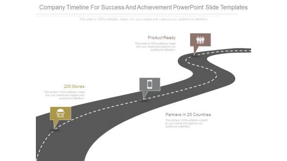 Company Timeline For Success And Achievement Powerpoint Slide Templates