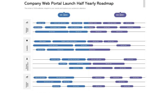 Company Web Portal Launch Half Yearly Roadmap Information