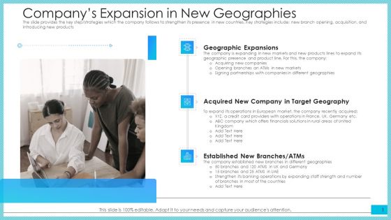 Companys Expansion In New Geographies Ppt Portfolio Mockup PDF