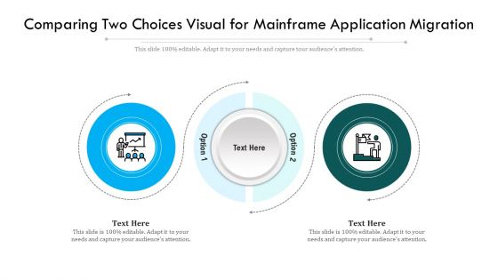 Comparing Two Choices Visual For Mainframe Application Migration Ppt PowerPoint Presentation File Ideas PDF
