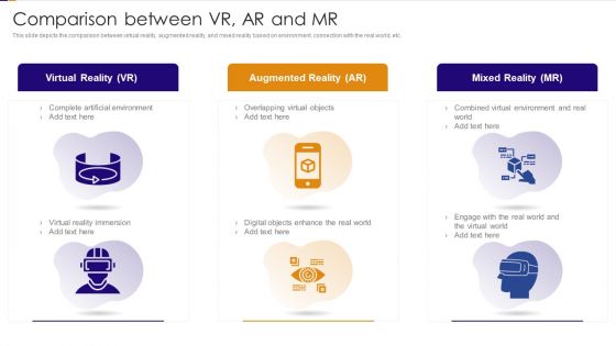 Comparison Between VR AR And MR Ppt PowerPoint Presentation Gallery Graphic Tips PDF