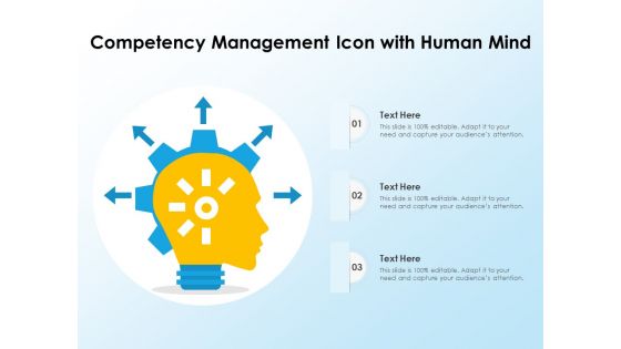 Competency Management Icon With Human Mind Ppt PowerPoint Presentation File Show PDF